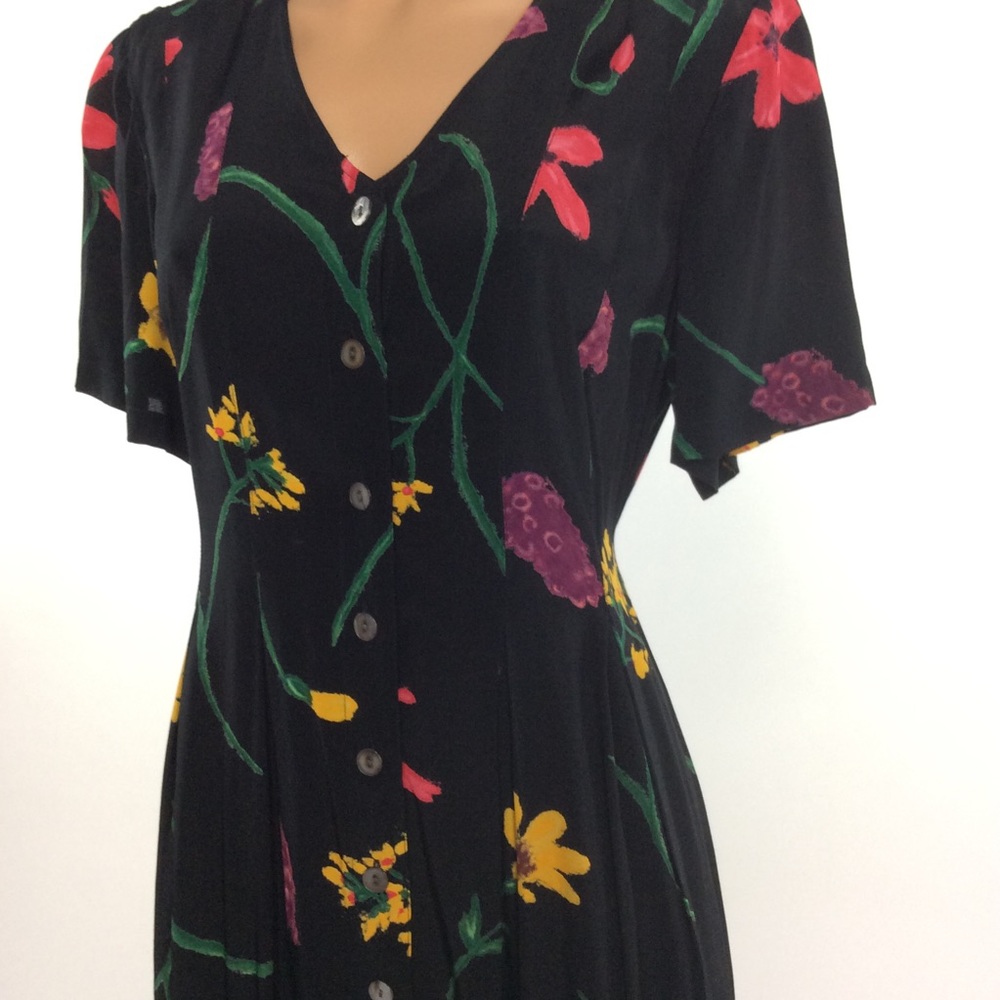 Liz Claiborne Black Floral Maxi Dress